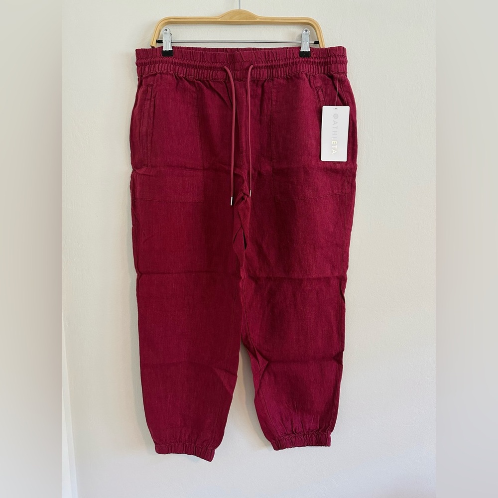 NEW Athleta Retreat Linen Joggers, Petite 14